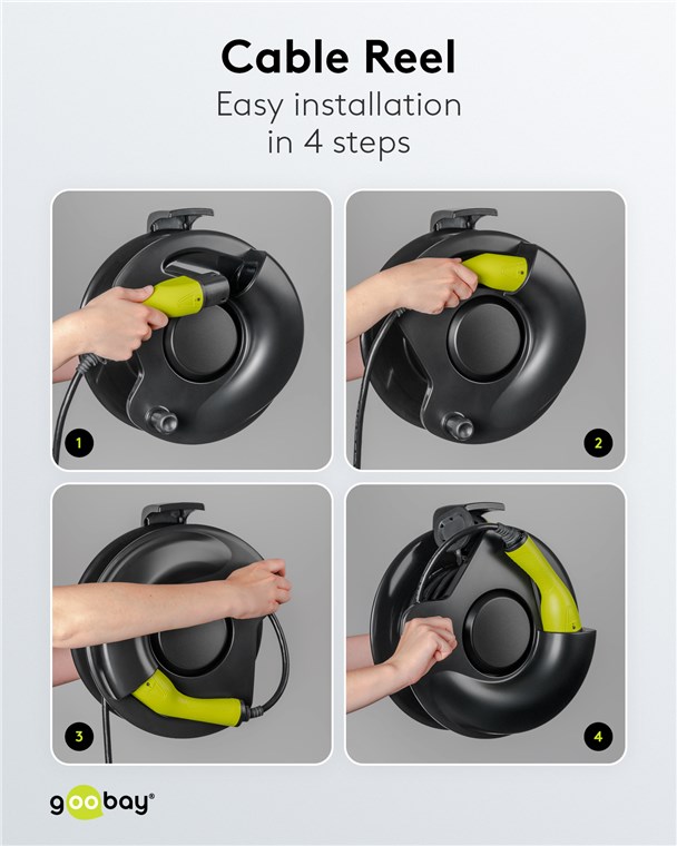 Kabelaufroller für Typ 2 Ladekabel