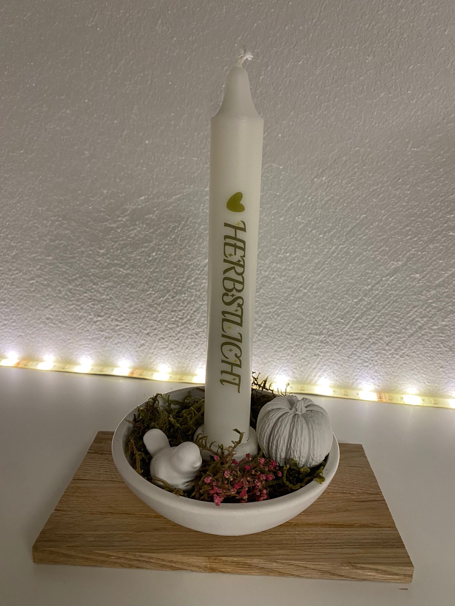 Dekoobjekt "Herbstlich - Schale mit Kerze"
